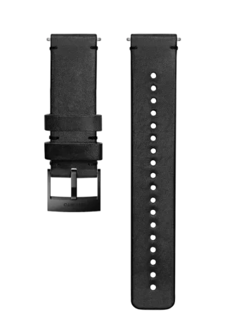 Black 24mm leather suunto watch strap for urban wear