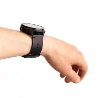 Black 24mm leather suunto watch strap for urban wear
