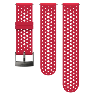 Breathable red silicone accessory watch strap 24 mm