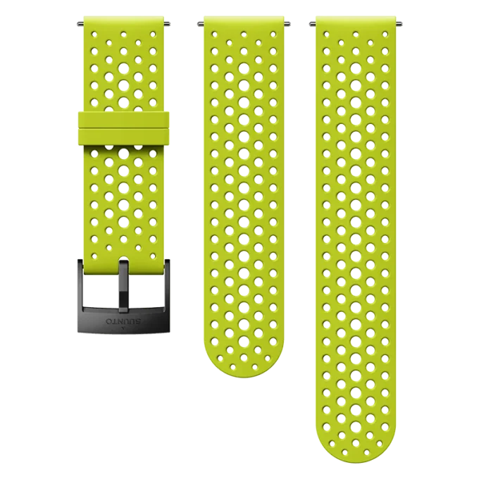 Lime 24mm silicone suunto watch strap for heavy training