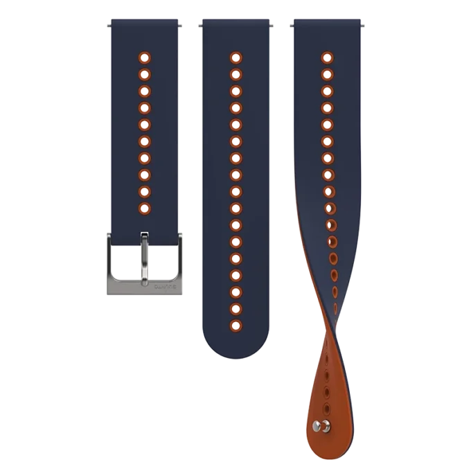 Suunto 22mm urban 4 silicone strap granite blue orange s+m