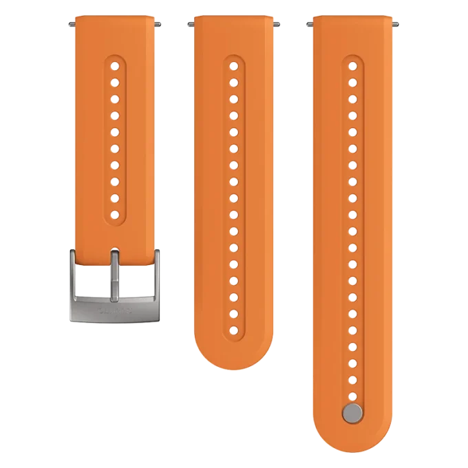 Suunto 24mm athletic 7 silicone strap granite orange size s+m