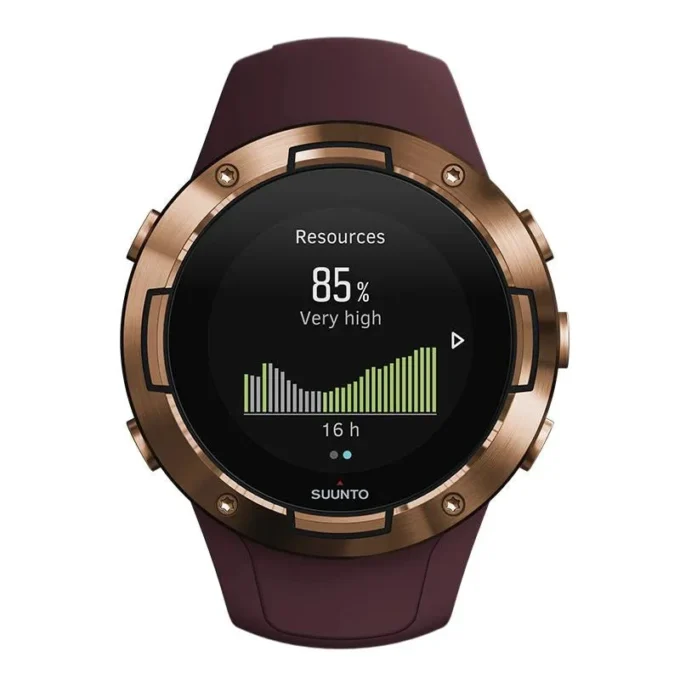 Suunto 5 burgundy copper – compact gps sports watch with great battery life