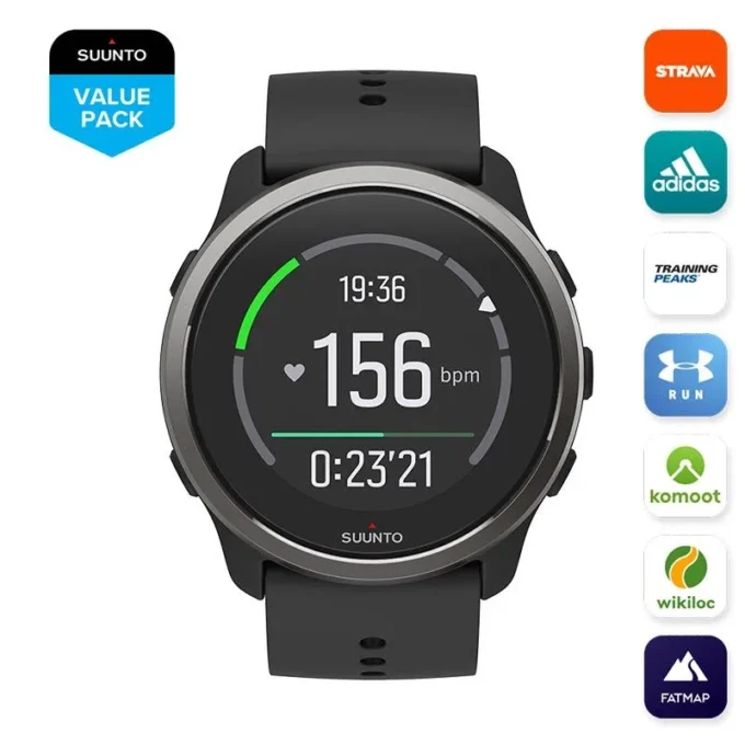 Suunto 5 peak black – lightweight multisport watch for training, exploring and wellbeing