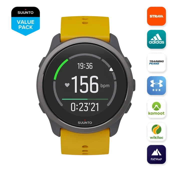 Suunto 5 peak ochre – lightweight multisport watch for training, exploring and wellbeing