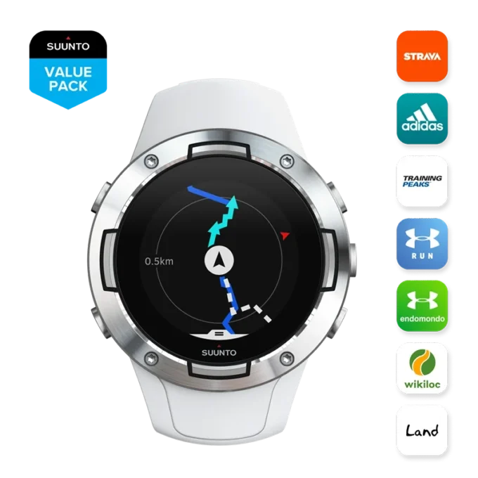 Suunto 5 white – compact gps sports watch with great battery life Suunto 5 white – compact gps sports watch with great battery life