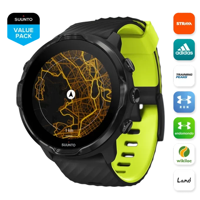 Suunto 7 black lime – smartwatch with versatile sports experience