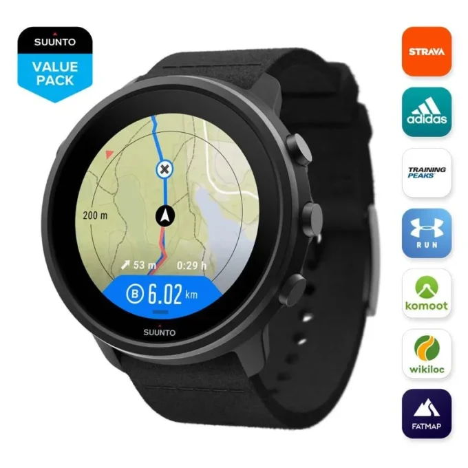 Suunto 7 matte black titanium – smartwatch with versatile sports experience