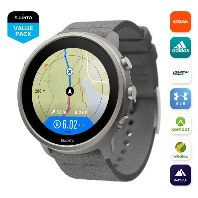 Suunto 7 stone gray titanium – smartwatch with versatile sports experience
