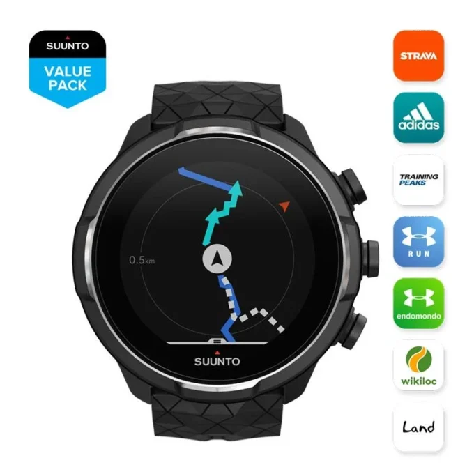 Suunto 9 baro titanium – gps sports watch with a long battery life