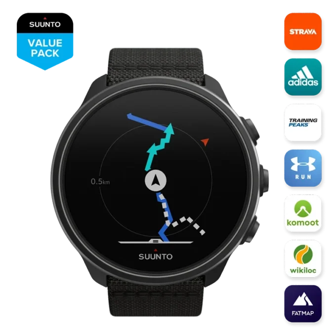 Suunto 9 baro charcoal black titanium durable gps watch