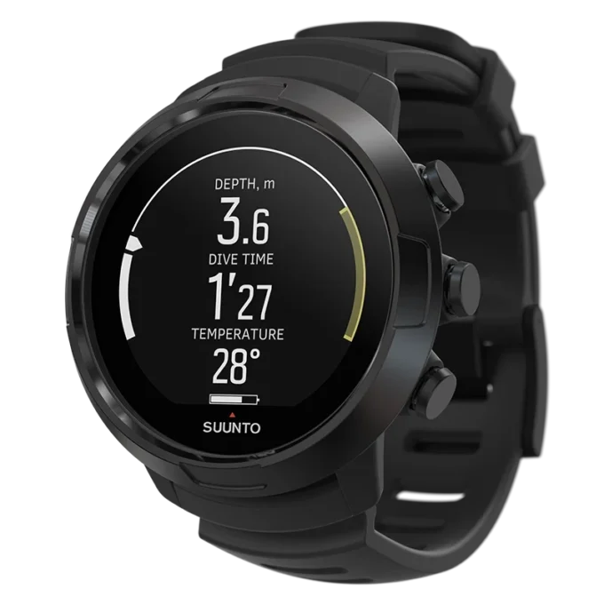 Suunto d5 all black dive computer with color screen and exchangeable