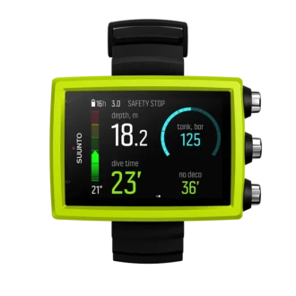 Suunto eon core lime dive computer with color screen and big numbers