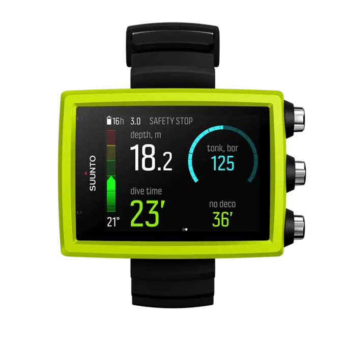 Suunto eon core lime dive computer with color screen and big numbers