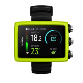 Suunto eon core lime dive computer with color screen and big numbers