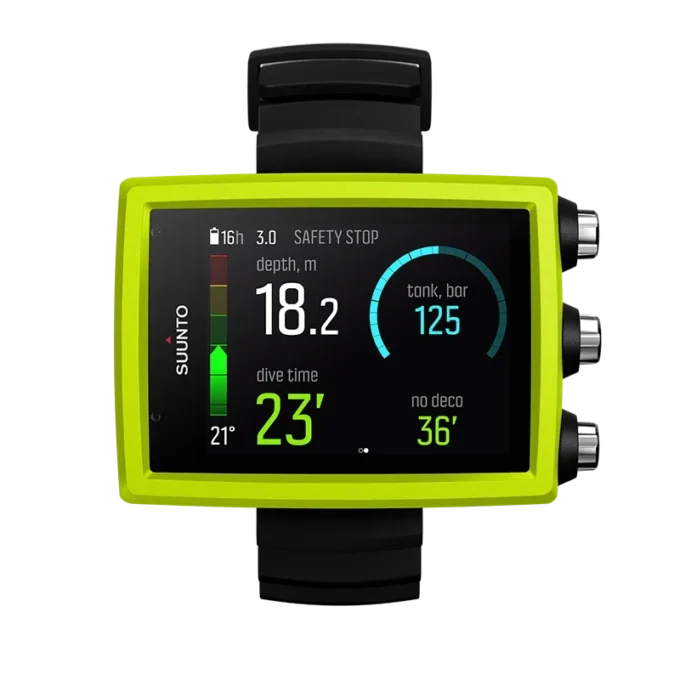 Suunto eon core lime dive computer with color screen and big numbers