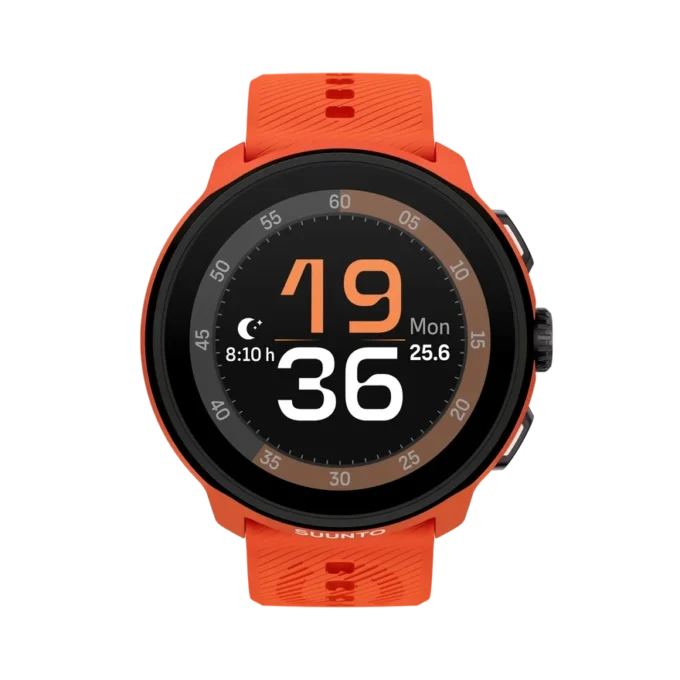 Suunto run coral orange with silicone strap