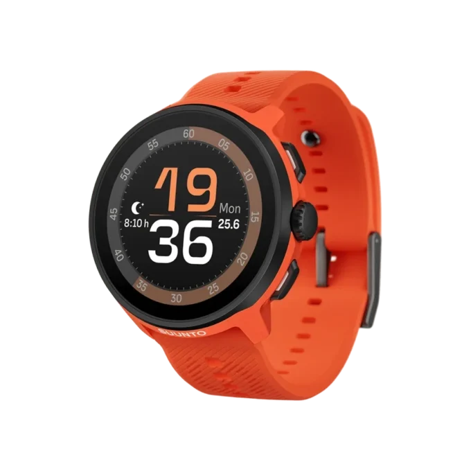 Suunto run coral orange with silicone strap