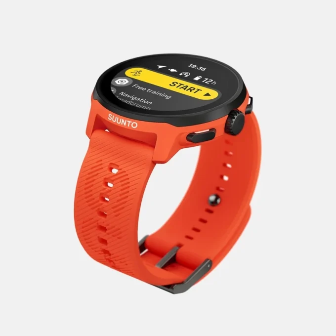 Suunto run coral orange with silicone strap