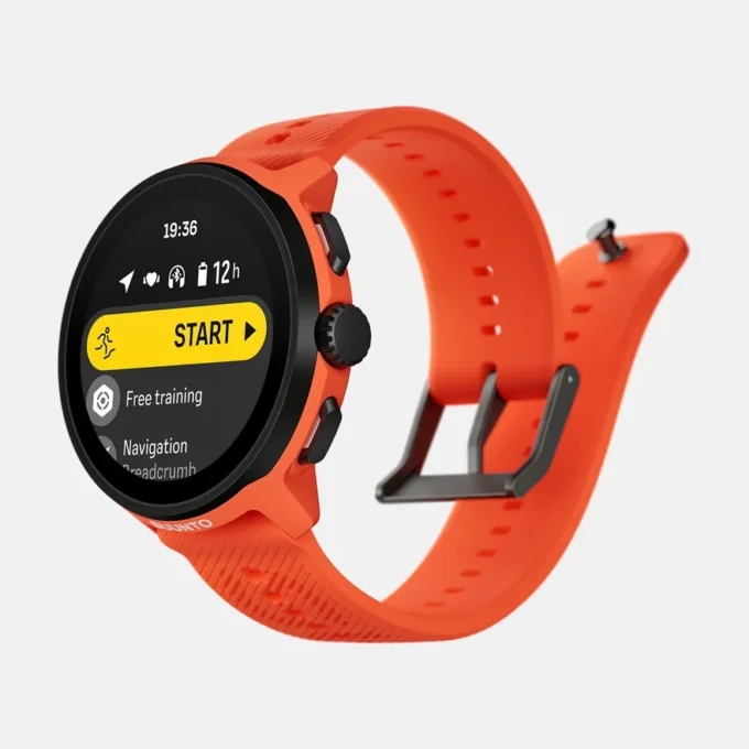 Suunto run coral orange with silicone strap