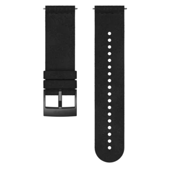 Ultra-soft black microfiber accessory watch strap for sports and style