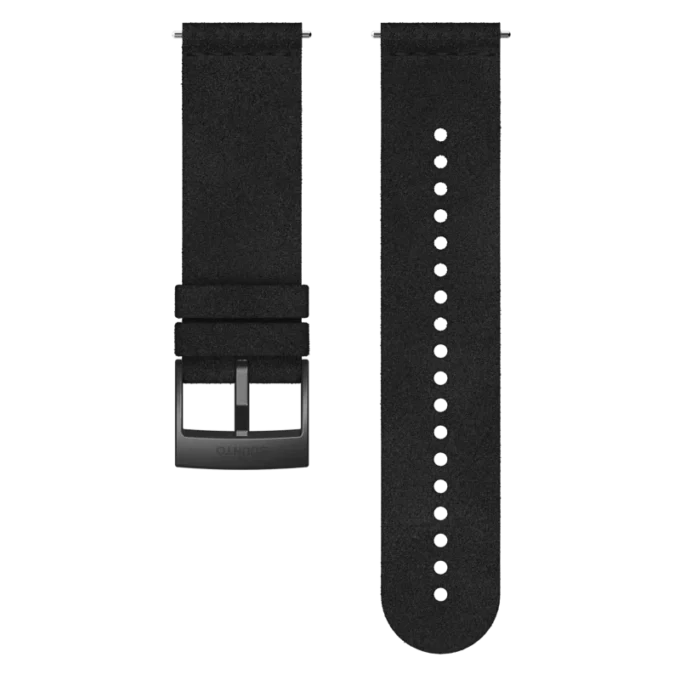 Ultra-soft black microfiber accessory watch strap for sports and style