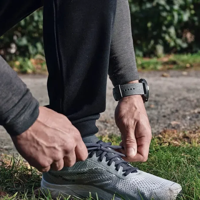 Ultra-soft grey microfiber accessory watch strap for sports and style