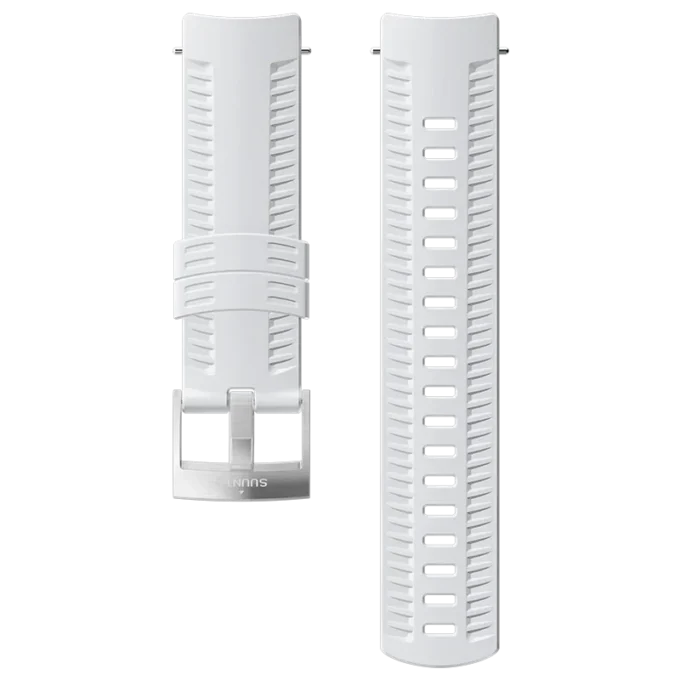 White 24mm integrated silicone suunto watch strap for sports